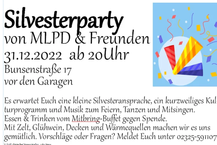 MLPD-Silvesterfeier 2022, Herne