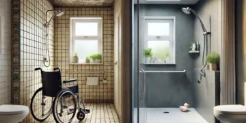 Badsanierung vorher / nachher