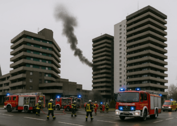 Parallele Feuerwehreinsätze an Herner Wohntürmen sorgen für Aufsehen Großeinsatz der Feuerwehr vor Hochhäusern – Rauchentwicklung im Wohnblock.