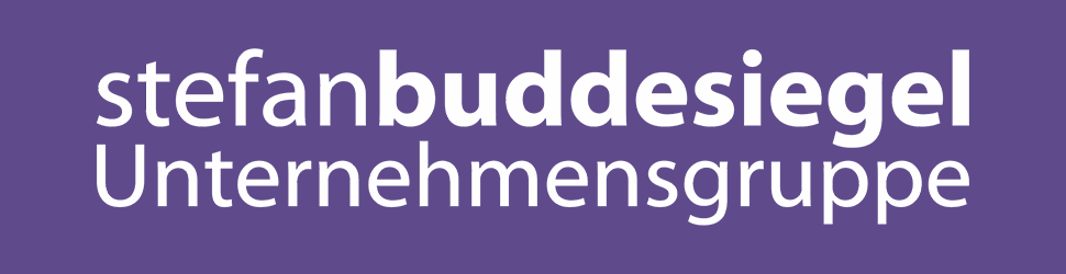 SN SONNTAGSNACHRICHTEN | Altmark Gladbeck Herne Logo der stefanbuddesiegel Unternehmensgruppe auf violettem Hintergrund.
