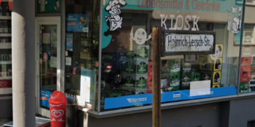 Umbenennung der Heinrich-Lersch-Straße in Herne – Streit ums NS-Erbe in der Stadt Kiosk mit Lebensmitteln und Getränken an der Heinrich-Lersch-Straße in Herne Wanne-Eickel.