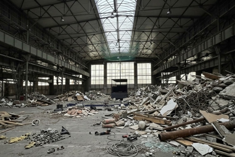 N8WERK in Herne: Wenn der Veranstaltungs-Erlass zur Gefahrenformel wird Leerstehende Halle der alten Schraubenfabrik im Funkenbergquartier Herne vor dem Abriss.