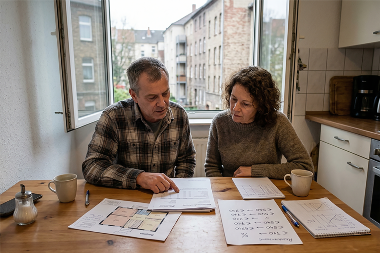 Kommunale Wärmeplanung Herne: BSW sieht soziale Lücken Zwei Personen diskutieren Wärmestrategien.