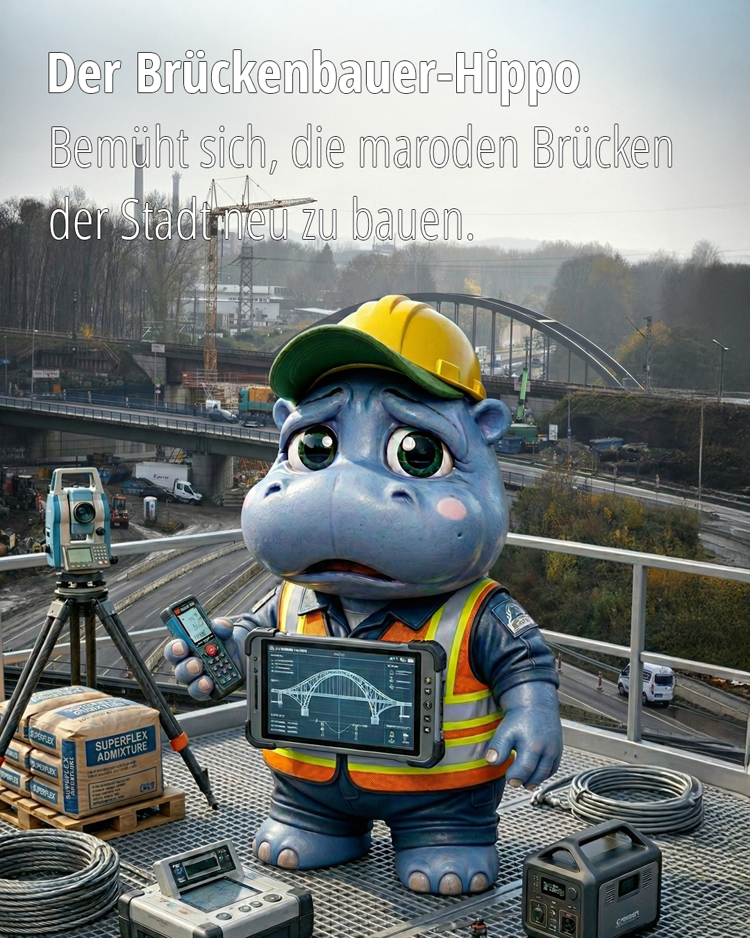 Hippo_Hippo baut Brücken in der Stadt Herne.