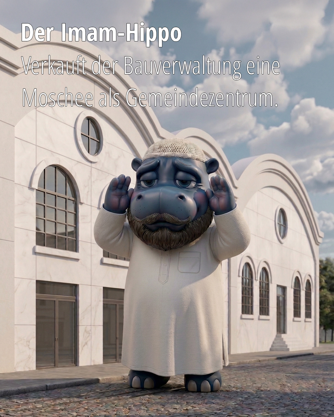 Imam-Happy-Hippo verkauft Moschee als Zentrum.