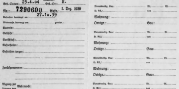 Vom Nationalarchiv der Vereinigten Staaten gescannte NSDAP-Mitgliedskarte eines Bürgers aus Herne.