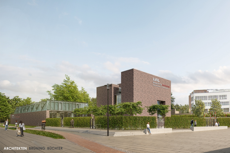 LWL-Museum für Archäologie und Kultur, Westfälisches Landesmuseum in Herne, mit neuem Zaun.