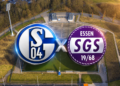 Schalke gegen SGS Essen: Pokalderby live bei DFB.TV FC Schalke 04 gegen SGS Essen vor dem Parkstadion in Gelsenkirchen in goldener Abendstimmung.